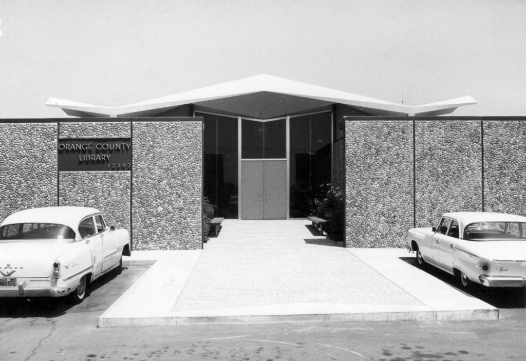 Historical photo of Orange County Library Headquarters for SoCal Literary Landmarks Blog Post