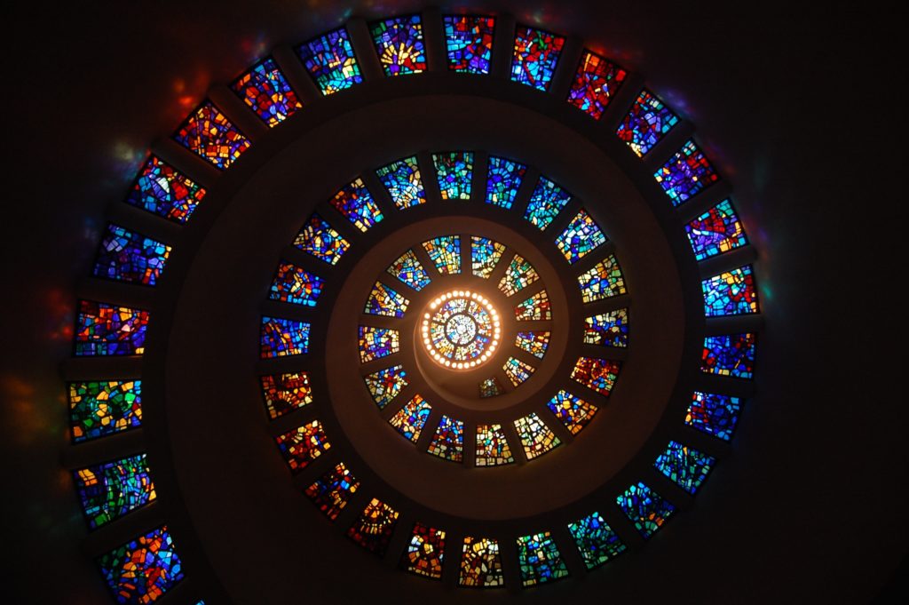 Image of stained glass staircase