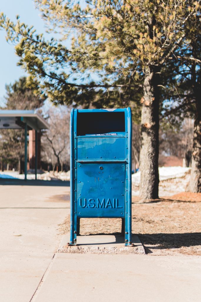 Photo of mailbox for paper literary submission