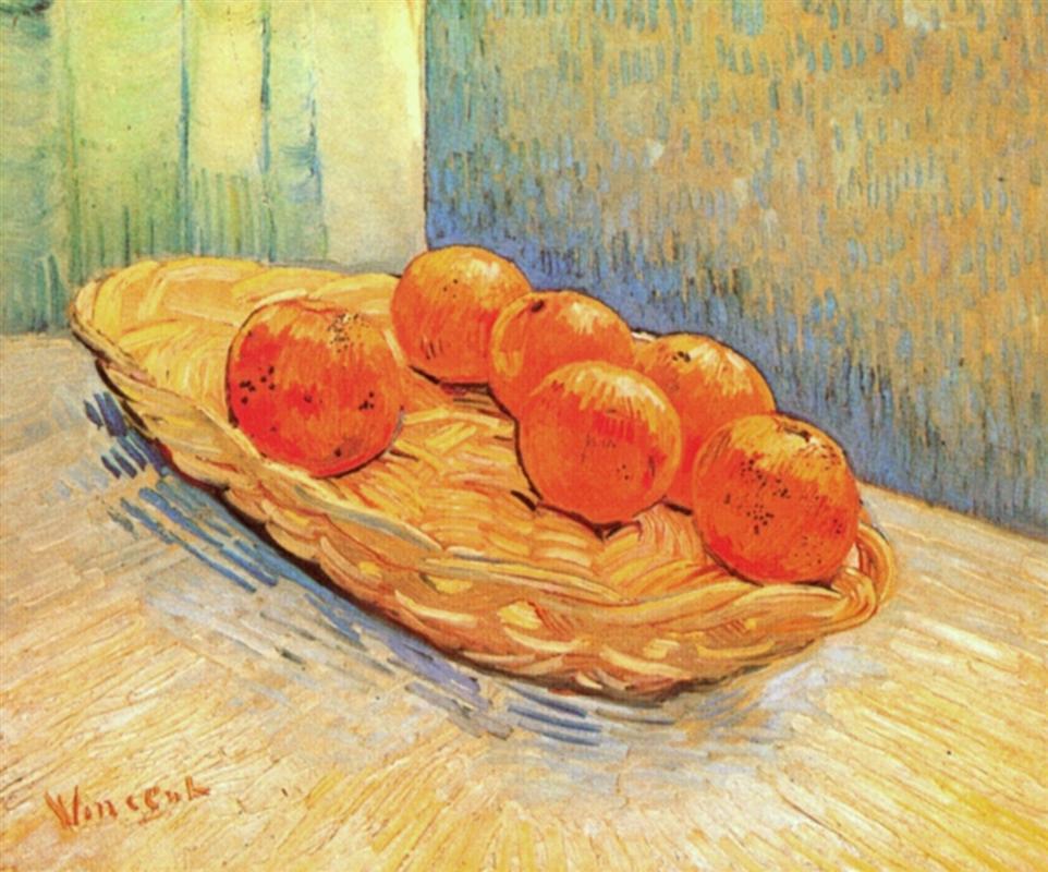 Image of Vincent Van Gogh's Still Life with Basket and Six Oranges from On Color Book by David Kastan