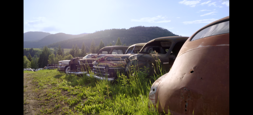 Screenshot of classic cars from Rust Valley Restorers reality TV series.