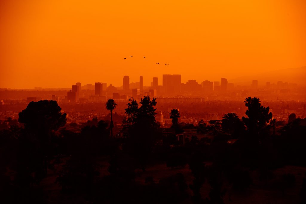 Photo of Los Angeles smog and Downtown skyline