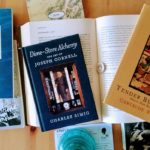 Prose poetry book collection on a table for Notes of Oak literary blog post